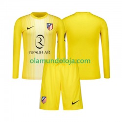 Camisola Atlético Madrid Guarda-redes Criança Equipamento Primeiro 2025-2026 Manga Comprida